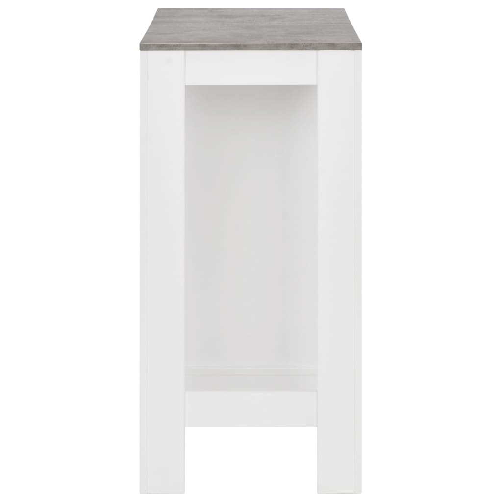 Bar Table with Shelf, White