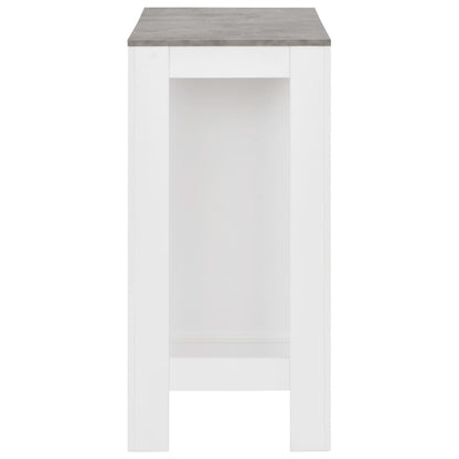Bar Table with Shelf, White