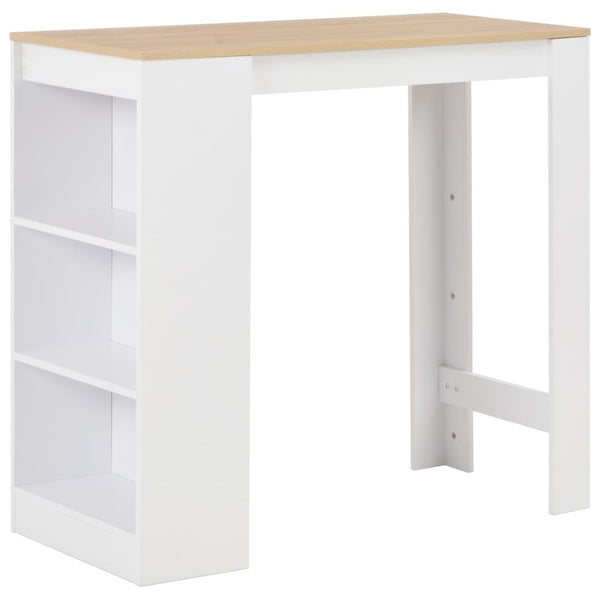  Bar Table with Shelf ,White