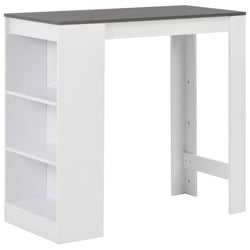 Bar Table with Shelf White