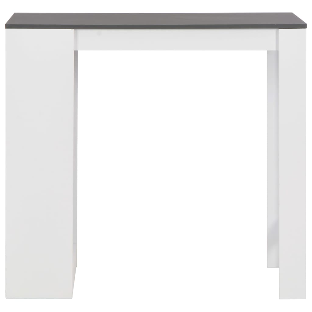 Bar Table with Shelf White
