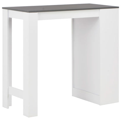 Bar Table with Shelf White
