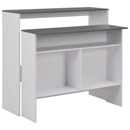 Bar Table with 2 Table Tops White and Grey
