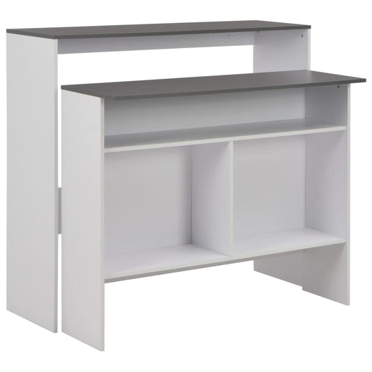 Bar Table with 2 Table Tops White and Grey