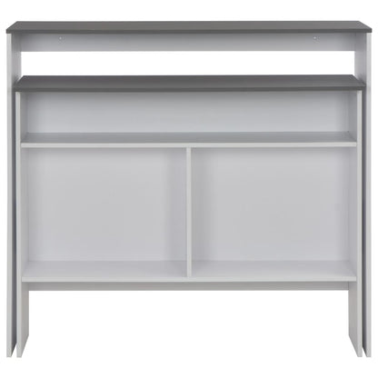 Bar Table with 2 Table Tops White and Grey