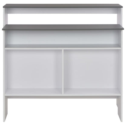 Bar Table with 2 Table Tops White and Grey
