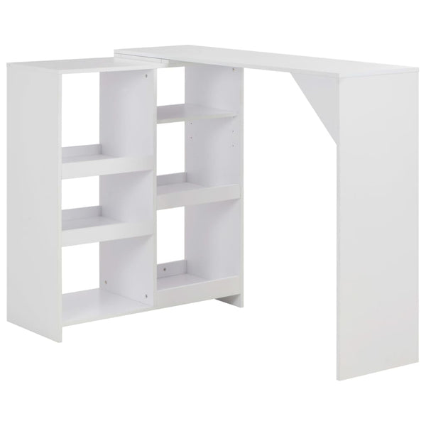  Bar Table with Moveable Shelf -White