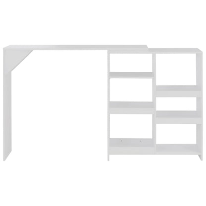 Bar Table with Moveable Shelf -White