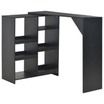 Bar Table with Moveable Shelf Black