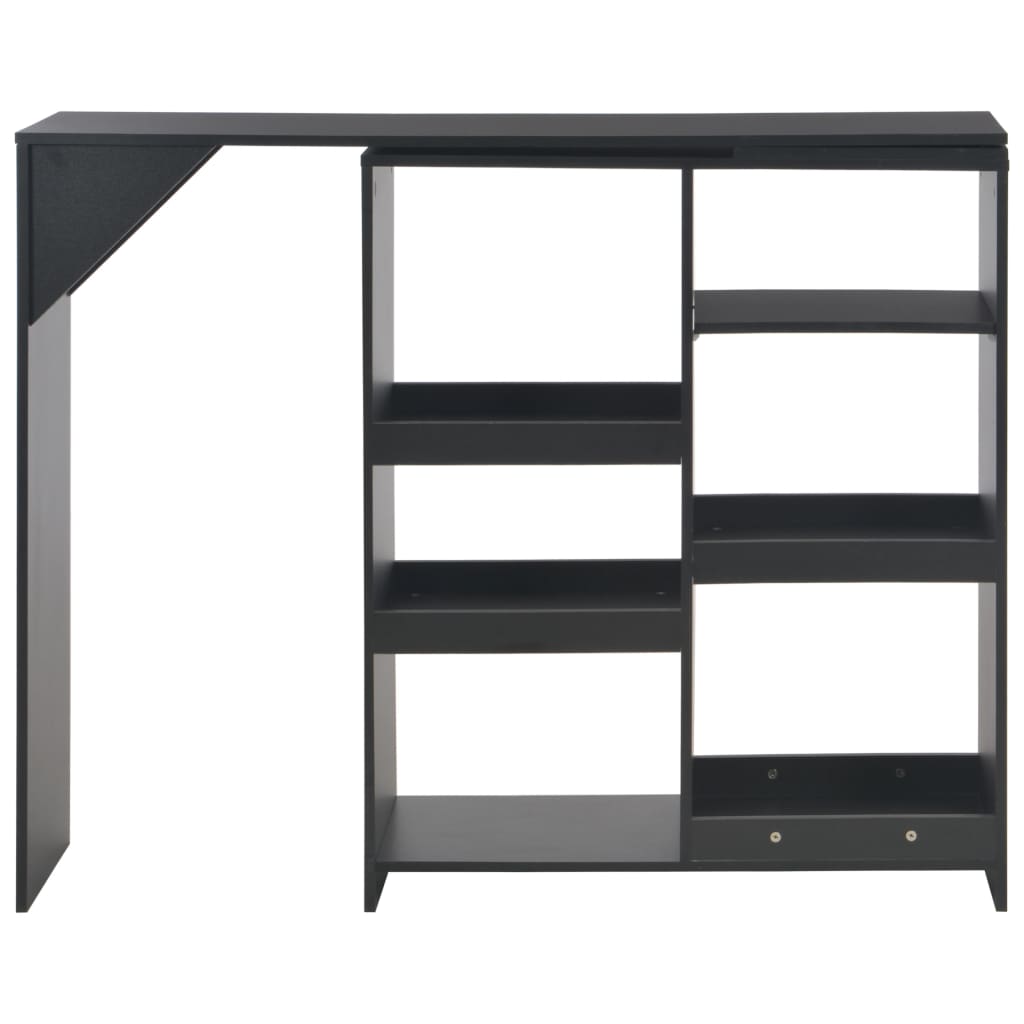 Bar Table with Moveable Shelf Black