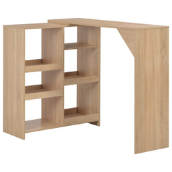 Bar Table with Moveable Shelf Oak