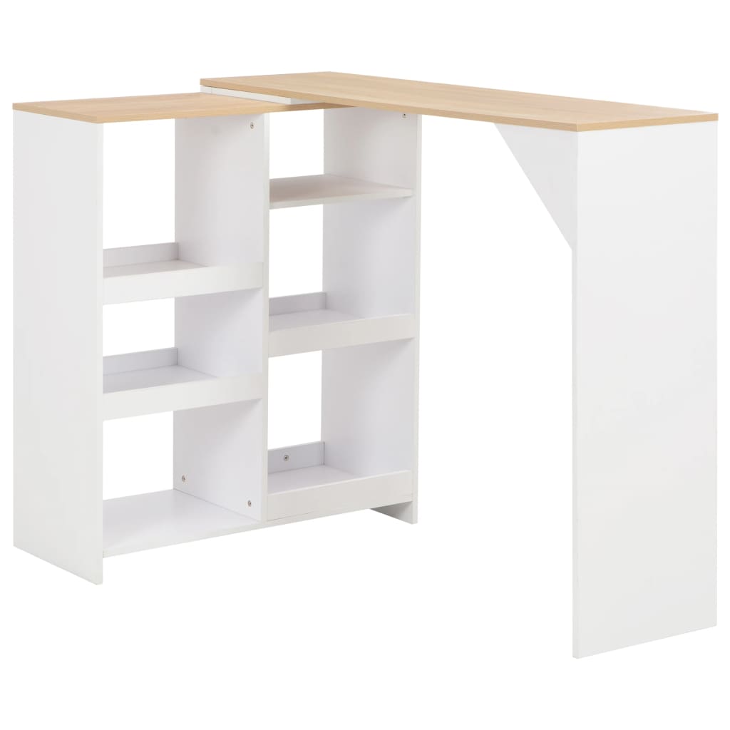 Bar Table with Moveable Shelf ,White