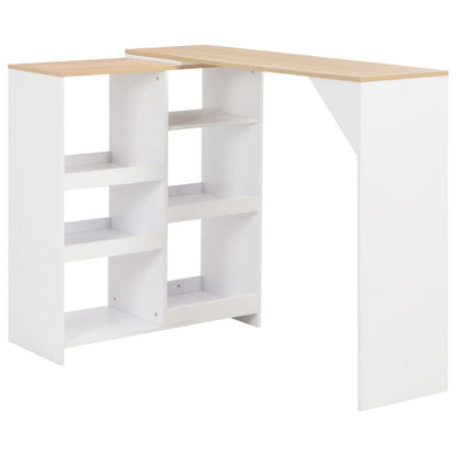 Bar Table with Moveable Shelf ,White