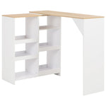 Bar Table with Moveable Shelf ,White