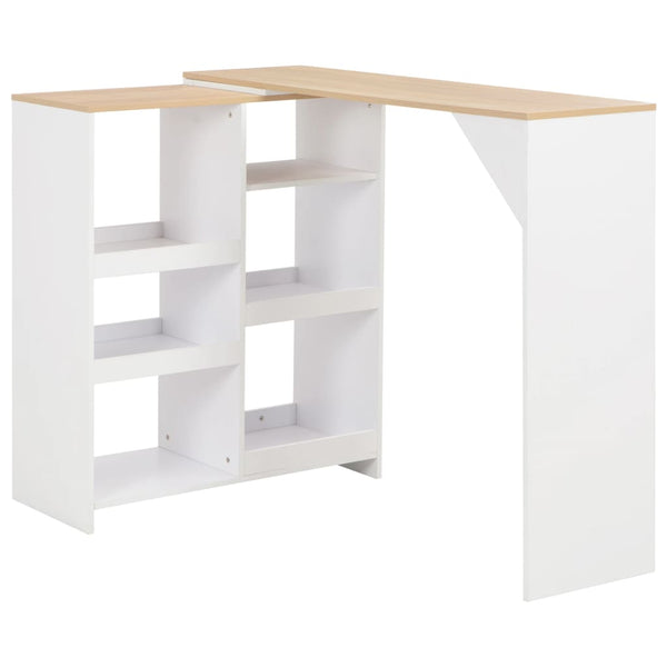  Bar Table with Moveable Shelf ,White