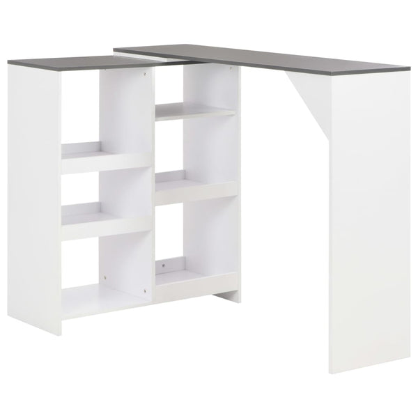  Bar Table with Moveable Shelf White