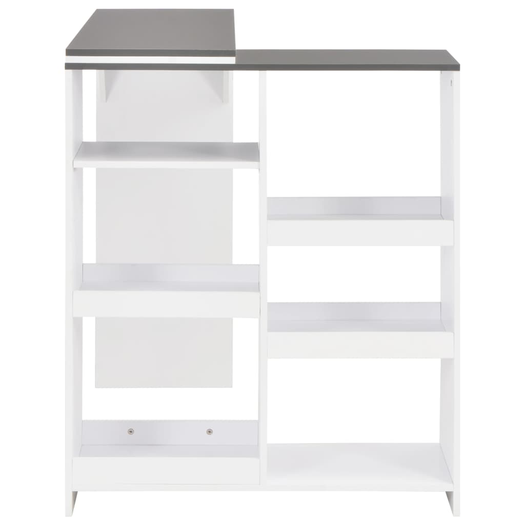 Bar Table with Moveable Shelf White