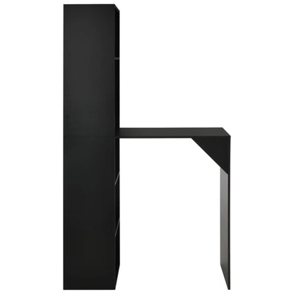 Bar Table with Cabinet Black