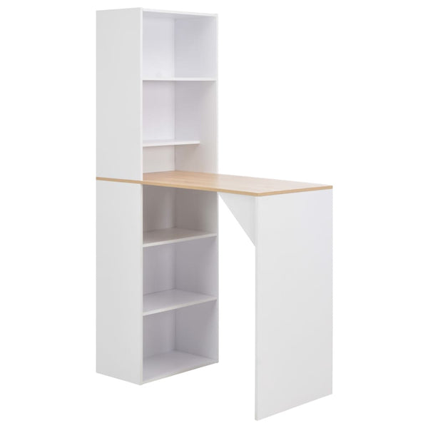  Bar Table with Cabinet White