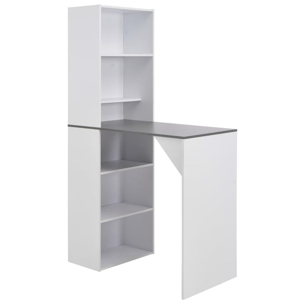  Bar Table with Cabinet, White