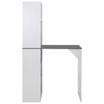 Bar Table with Cabinet, White