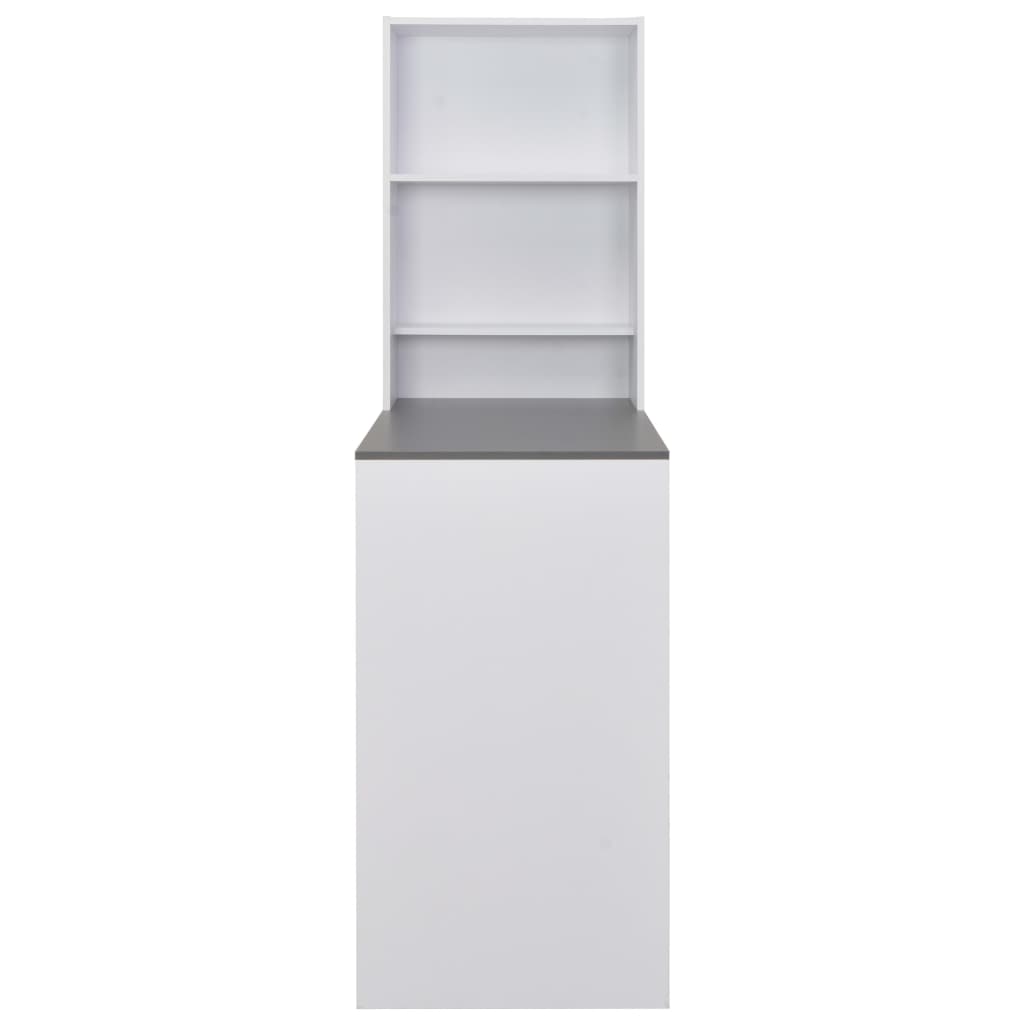 Bar Table with Cabinet, White