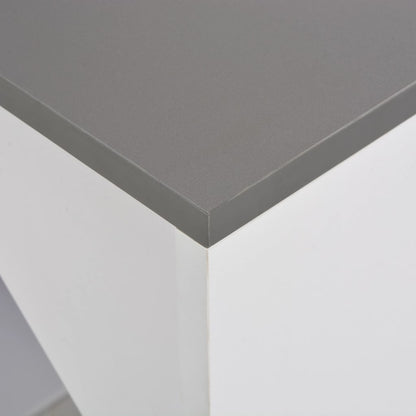 Bar Table with Cabinet, White