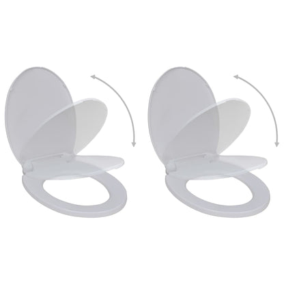 Toilet Seats with Soft Close Lids 2 pcs Plastic White - 46×34cm
