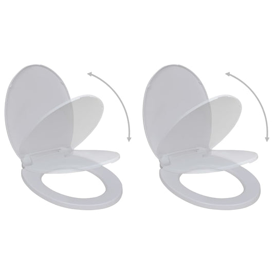 Toilet Seats with Soft Close Lids 2 pcs Plastic White - 46×34cm