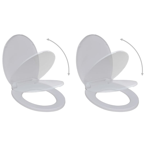  Toilet Seats with Soft Close Lids 2 pcs Plastic White