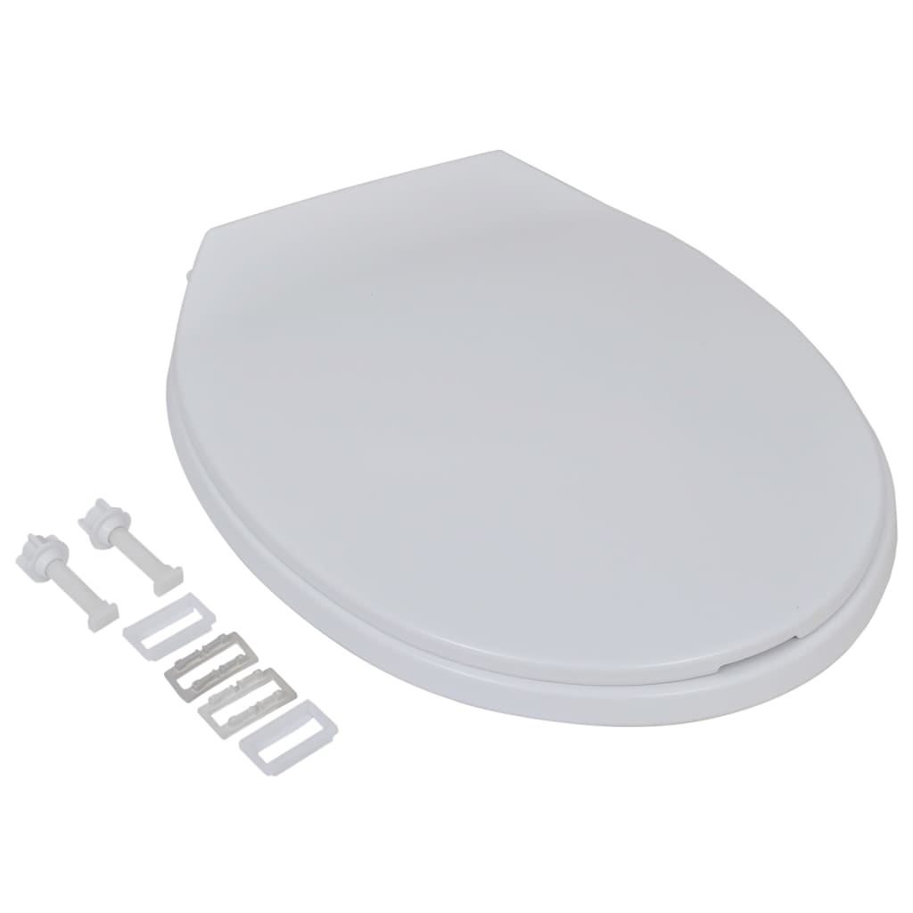 Toilet Seats with Soft Close Lids 2 pcs Plastic White - 46×34cm