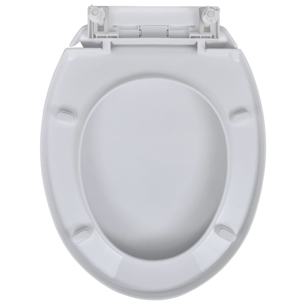 Toilet Seats with Soft Close Lids 2 pcs Plastic White - 46×34cm
