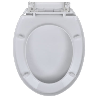Toilet Seats with Soft Close Lids 2 pcs Plastic White - 46×34cm