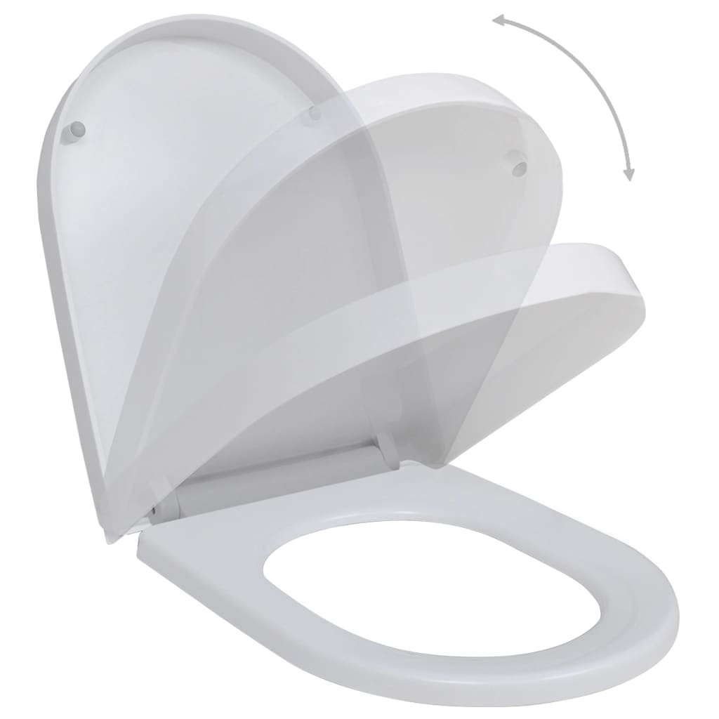 Toilet Seats with Soft Close Lids 2 pcs Plastic White - 46×36cm