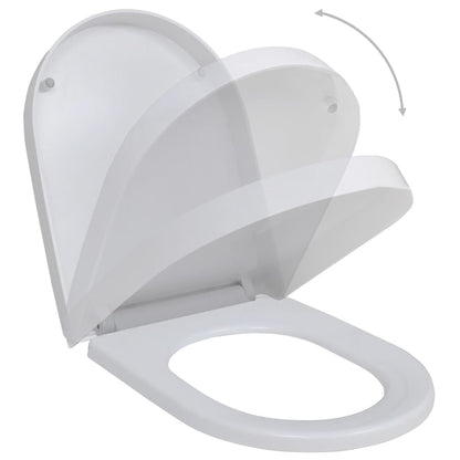Toilet Seats with Soft Close Lids 2 pcs Plastic White - 46×36cm