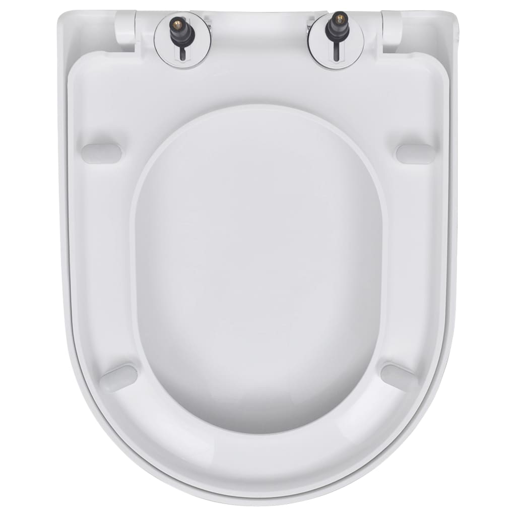 Toilet Seats with Soft Close Lids 2 pcs Plastic White - 46×36cm