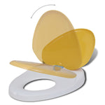 Toilet Seats with Soft Close Lids 2 pcs Plastic White and Yellow