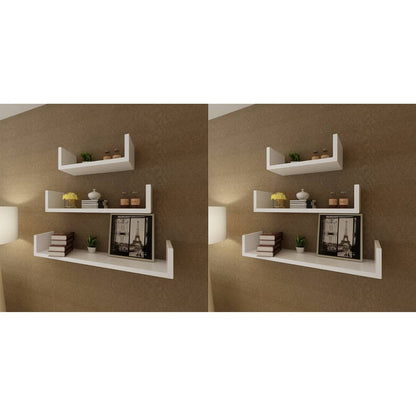 Wall Shelves 6 pcs White