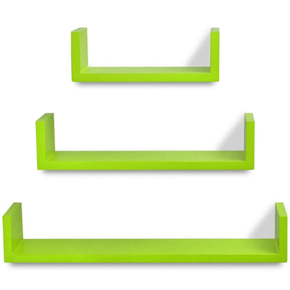 Wall Shelves 6 pcs Green