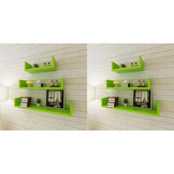 Wall Shelves 6 pcs Green
