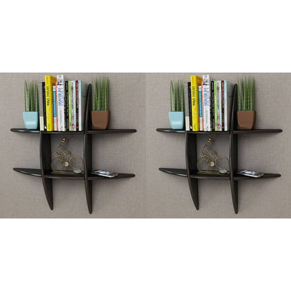 Wall Shelves 2 pcs Black