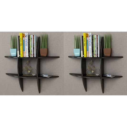 Wall Shelves 2 pcs Black