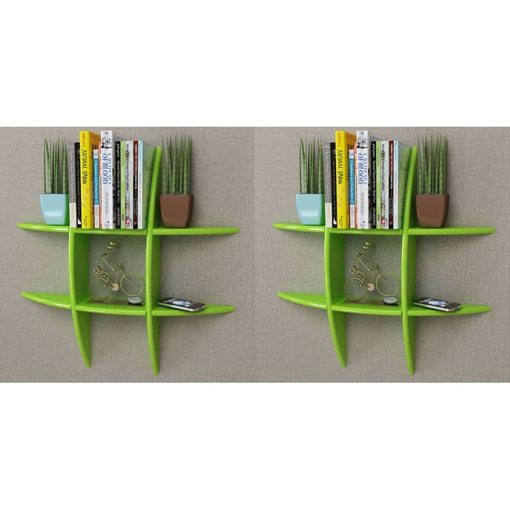 Wall Shelves 2 pcs Green