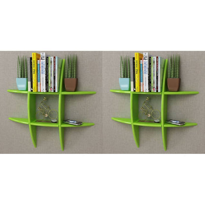 Wall Shelves 2 pcs Green