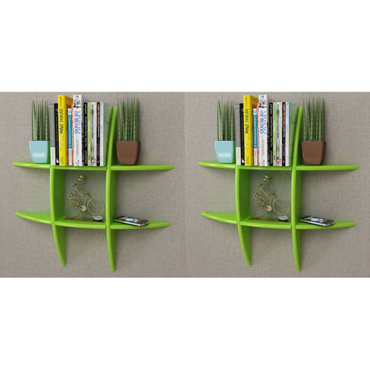 Wall Shelves 2 pcs Green