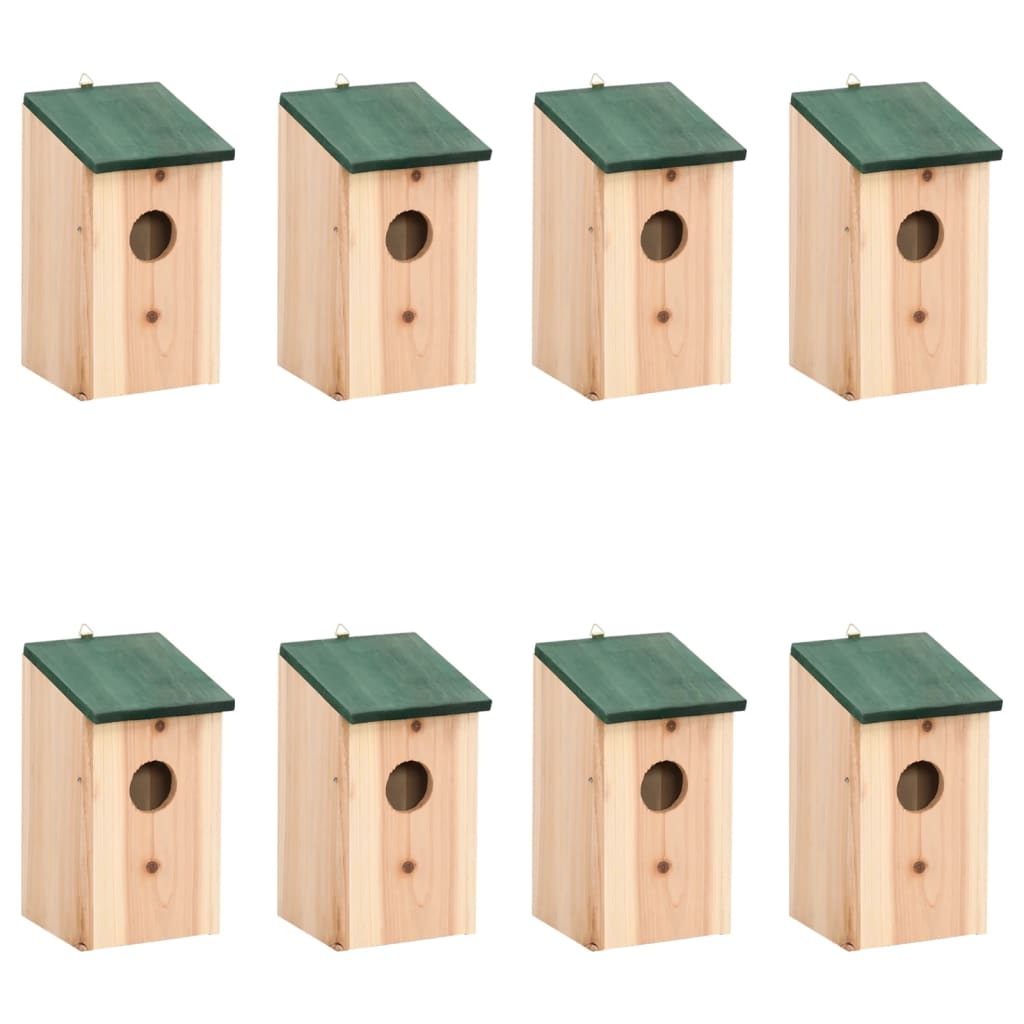 Bird Houses 8 pcs Wood
