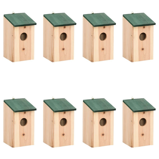 Bird Houses 8 pcs Wood