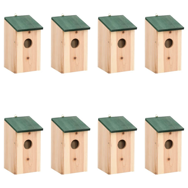  Bird Houses 8 pcs Wood