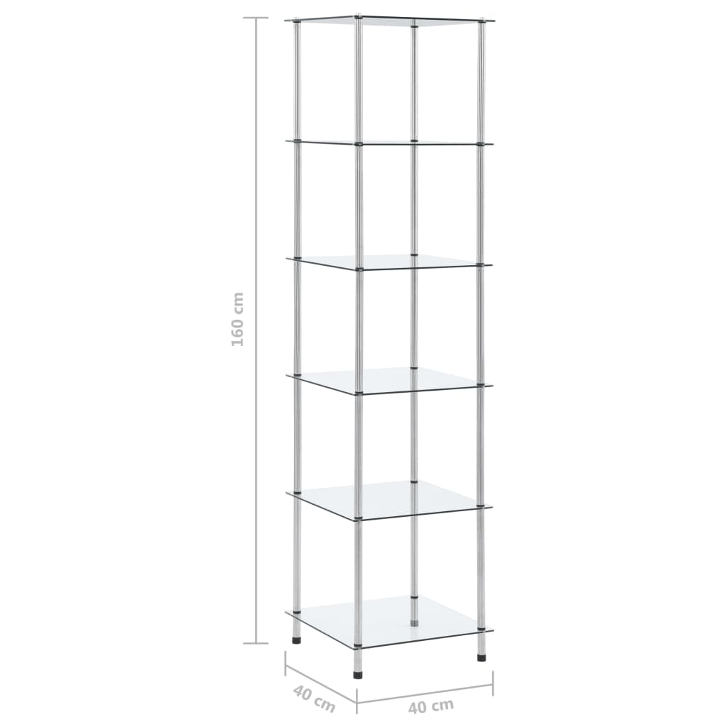 6-Tier Tempered Glass Display Shelf 160cm | HomeAndLiving