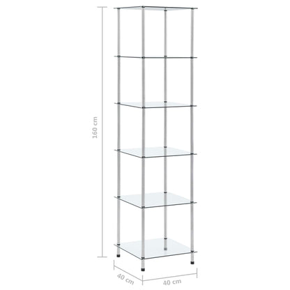 6-Tier Tempered Glass Display Shelf 160cm | HomeAndLiving